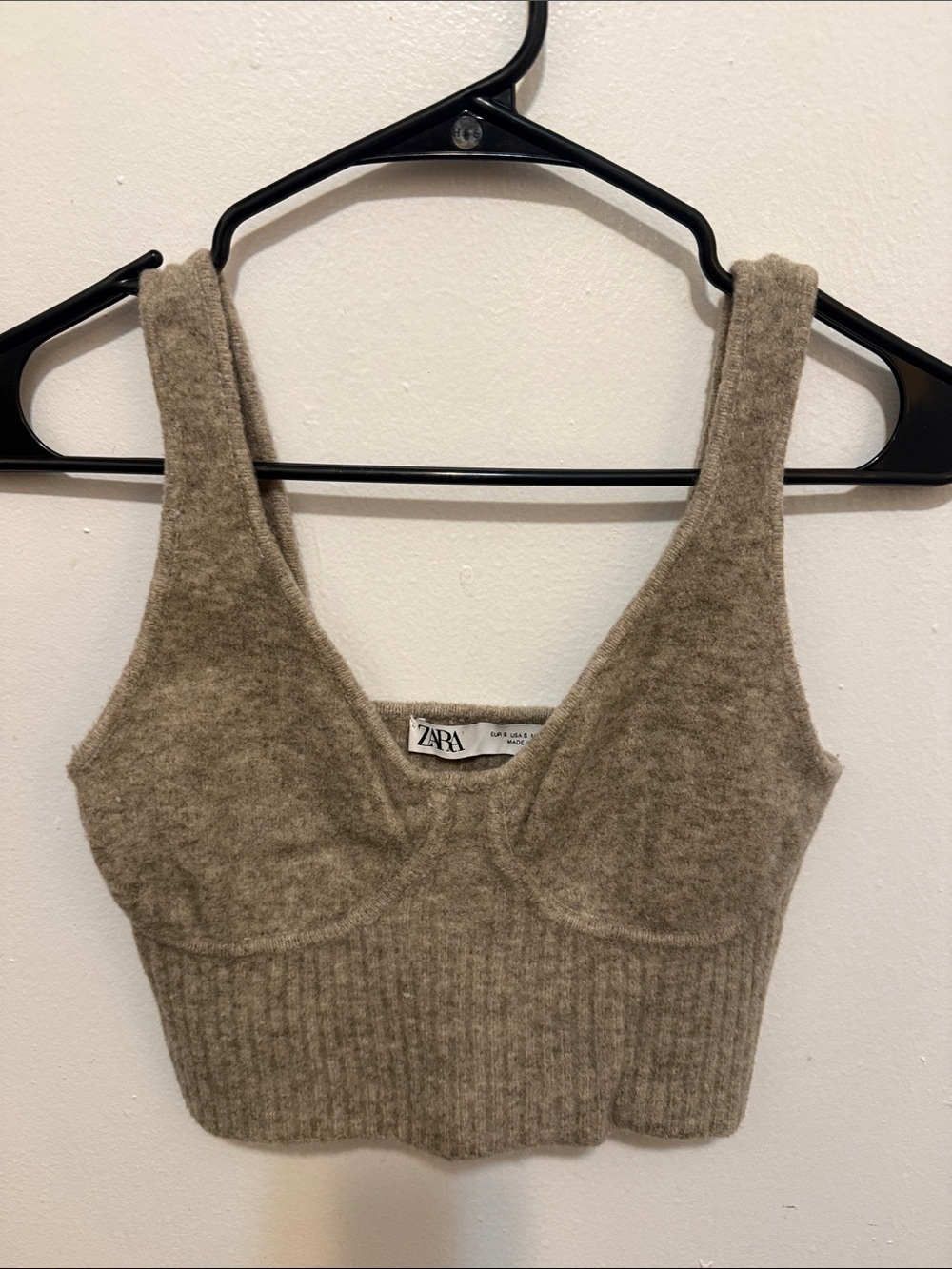 Zara Taupe Knit Bralette